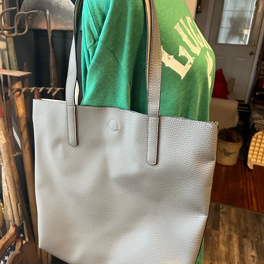 Reversible Gray / Cream Tote Bag